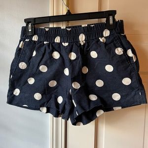 J. Crew Linen Blend Polka Dot Shorts
